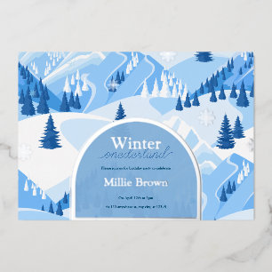 Invitation En Aluminium Winter Onederland Premier Anniversaire Montagne Ne