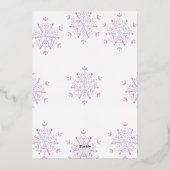 Invitation En Aluminium Winter Onederland silver pink girl first birthday (Verso)