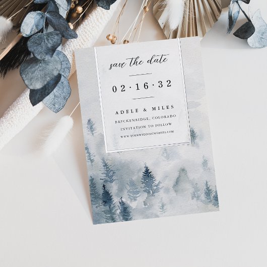Invitation En Aluminium Winter Reverie | Forêt d'aquarelle Enregistrer la