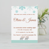 Invitation En Aluminium Winter Snowflake Wedding Invitation​ (Debout devant)