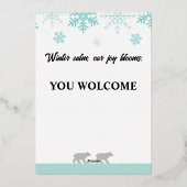 Invitation En Aluminium Winter Snowflake Wedding Invitation​ (Verso)