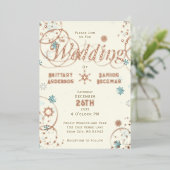 Invitation En Aluminium Winter Wonderland Ivory Blue Snowflake Mariage (Debout devant)