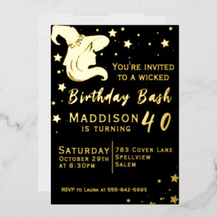 Invitation En Aluminium Witch Silhouette Anniversaire