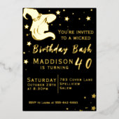 Invitation En Aluminium Witch Silhouette Anniversaire (Recto)