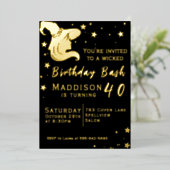 Invitation En Aluminium Witch Silhouette Anniversaire (Debout devant)