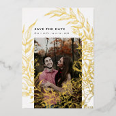 Invitation En Aluminium Wreath Pressée Gold Foil Enregistrer La Date (Recto)