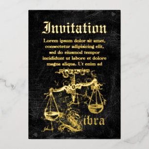 Invitation En Aluminium Zodiaque Balance Vintage