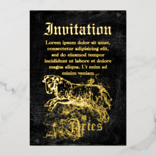 Invitation En Aluminium Zodiaque Bélier Vintage