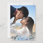 Invitation En amour avec Watercolor Blue Floral Bliss (Dos)