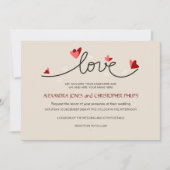 Invitation En amour Mariage texte simple et élégant (Devant)