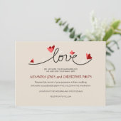 Invitation En amour Mariage texte simple et élégant (Debout devant)