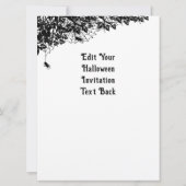 Invitation En attente d'Halloween, Bat mignonne et Corbeau (Dos)