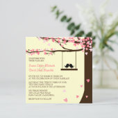 Invitation en baisse de mariage de chêne de coeurs (Debout devant)