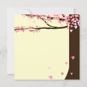 Invitation en baisse de mariage de chêne de coeurs (Dos)