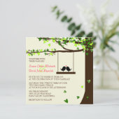 Invitation en baisse de mariage de chêne de coeurs (Debout devant)