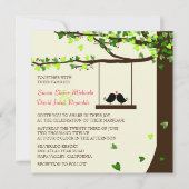 Invitation en baisse de mariage de chêne de coeurs (Devant)