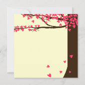Invitation en baisse de mariage de chêne de coeurs (Dos)