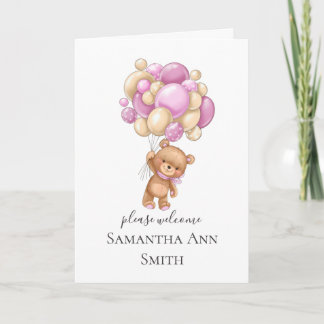 invitation en ballon d'ours en peluche
