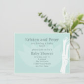 Invitation en bambou de baby shower (Debout devant)