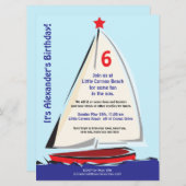 Invitation en bateau à voile blanc (Devant / Derrière)
