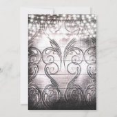 Invitation en bois blanc vintage sculpté de cœur o (Dos)