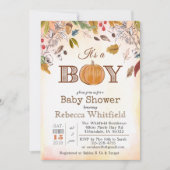 Invitation en bois de baby shower de feuille (Devant)