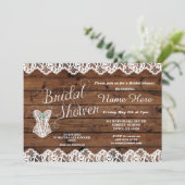 Invitation en bois de corset de dentelle de Fête (Debout devant)