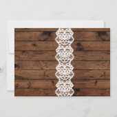 Invitation en bois de corset de dentelle de Fête (Dos)