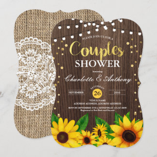 Invitation en bois de douche de couples de