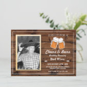 Invitation en bois de fête d'anniversaire (Debout devant)