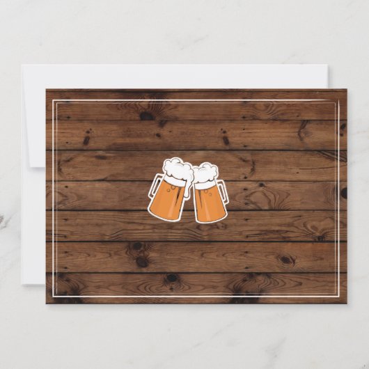 Invitation en bois de fête d'anniversaire (Dos)