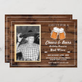 Invitation en bois de fête d'anniversaire (Devant / Derrière)