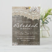 Invitation en bois de Fête de la mariée de (Debout devant)