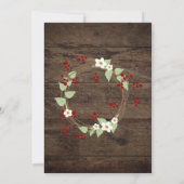 Invitation en bois de fête de Noël de pays (Dos)