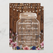 Invitation en bois de fleurs de pot rustique de (Devant / Derrière)