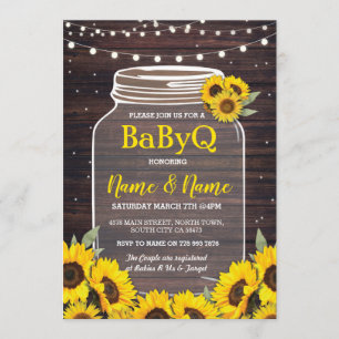 Invitation en bois de pot de baby shower de BBQ de