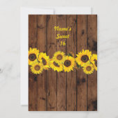 Invitation en bois de tournesol à pot de partie (Dos)