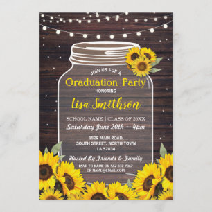 Invitation en bois de tournesol de pot rustique de