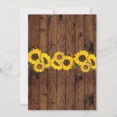 Invitation en bois de tournesol de pot rustique de (Dos)