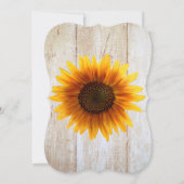 Invitation en bois de tournesols de mariage (Dos)