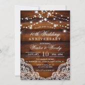 Invitation en bois pour anniversaire de mariage -  (Devant)