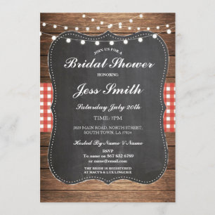 Invitation en bois rouge de toile de jute rustique