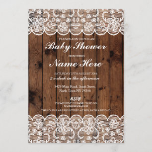 Invitation en bois rustique de fille de garçon de