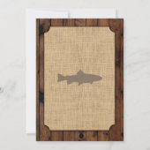 Invitation en bois rustique de Rod de poissons de (Dos)