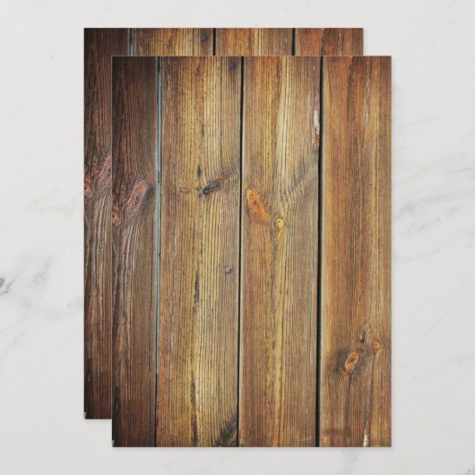 Invitation en bois vierge (Devant / Derrière)