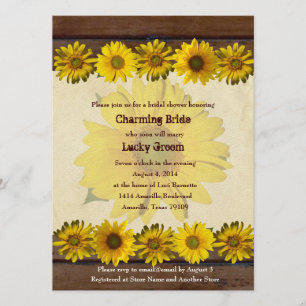 Invitation en bois vintage de Fête de la mariée de