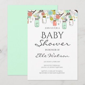 Invitation en bon état et de corail de baby shower