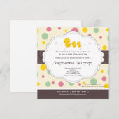 invitation en caoutchouc de baby shower de canard (Devant / Derrière)