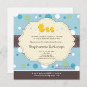 invitation en caoutchouc de baby shower de canard (Devant / Derrière)