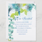 Invitation en cascade Florale Bleue (Devant)